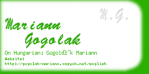 mariann gogolak business card
